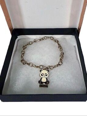 Vintage Kidcore Silver Panda Charm Bracelet.